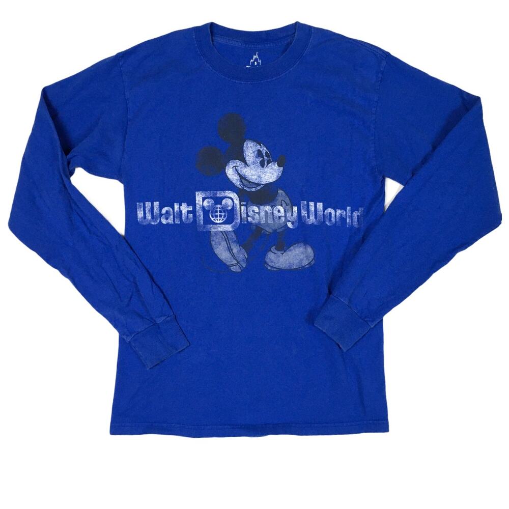 Disney Parks Long Sleeve Tee Mickey Mouse Unisex Small Blue Disney‎ World Shirt